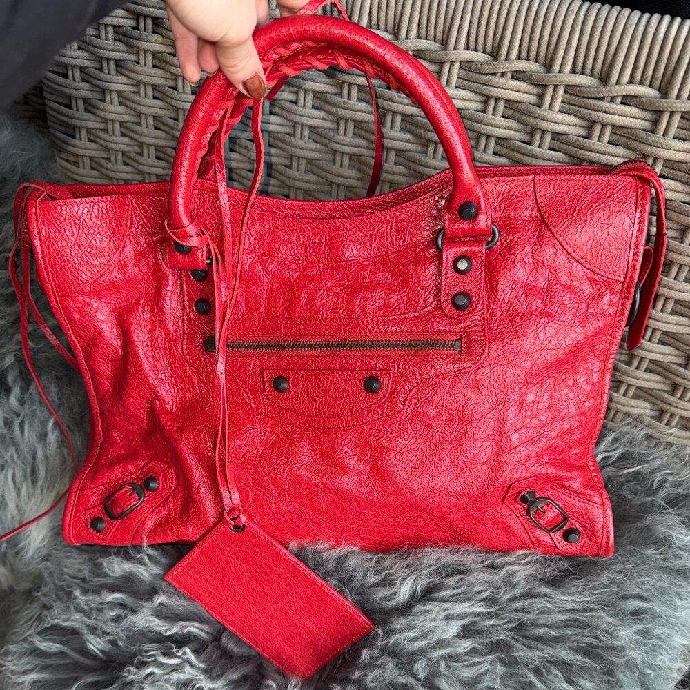 Red Balenciaga Purse